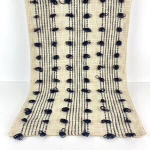 Pom Pom Fringe Woven Cotton Table Runner